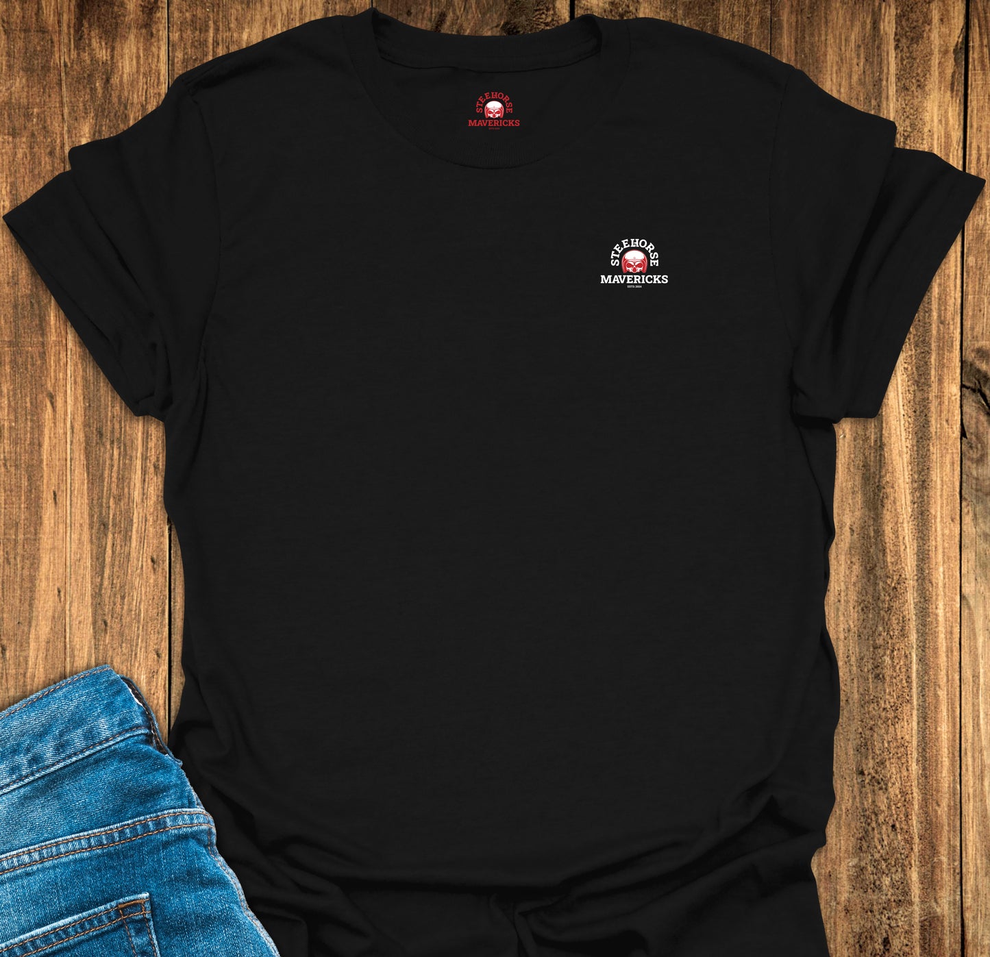 Black T-shirt Front View with logo