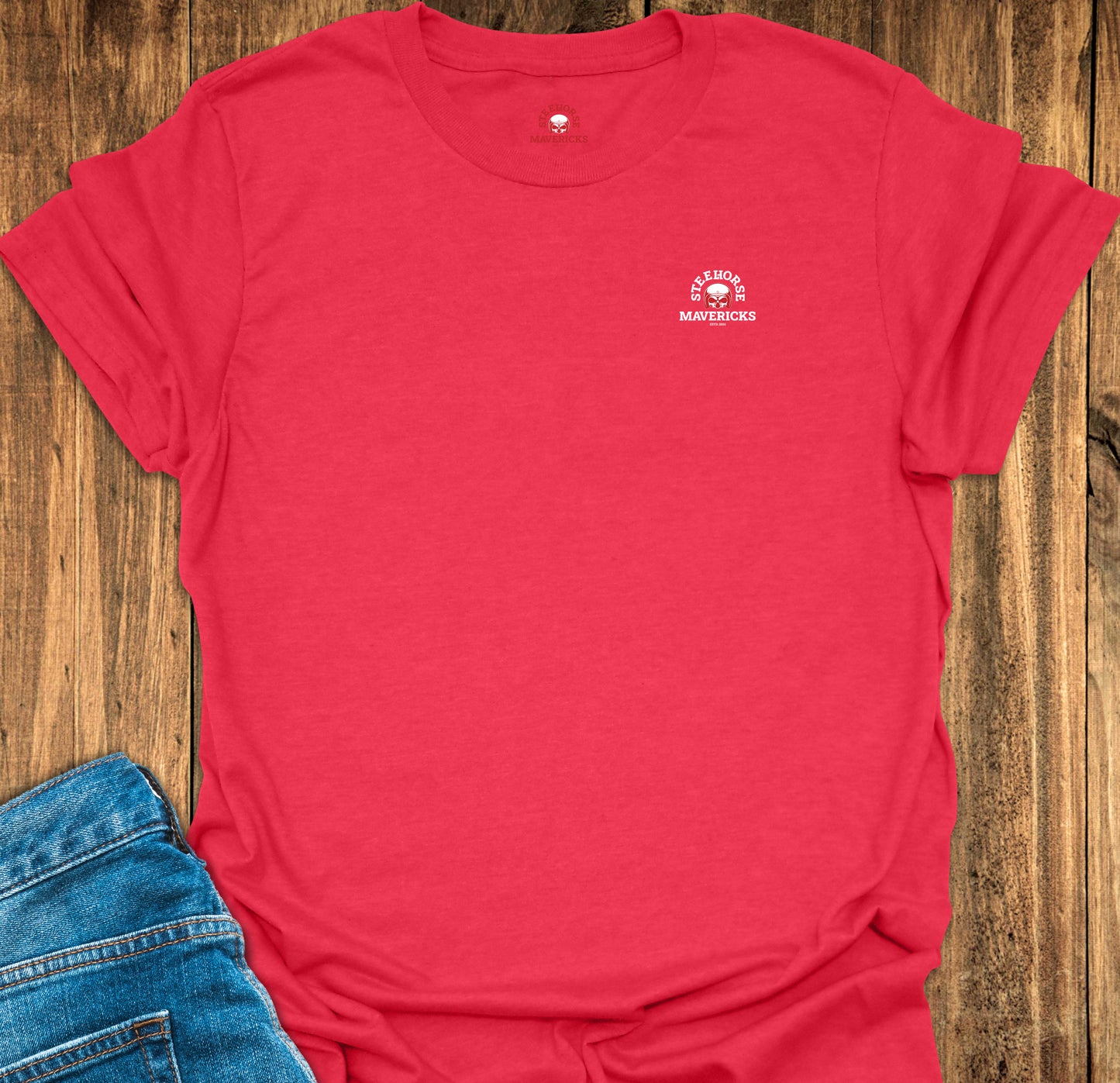 Heather Red T-Shirt with logo on the Front