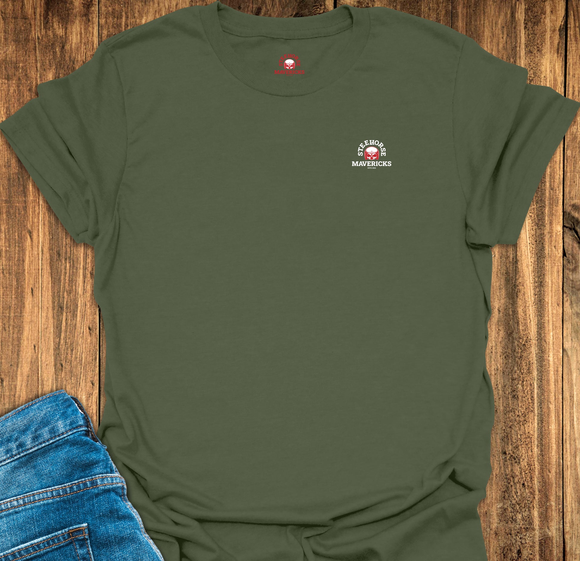 Military Green T-shirt Front View